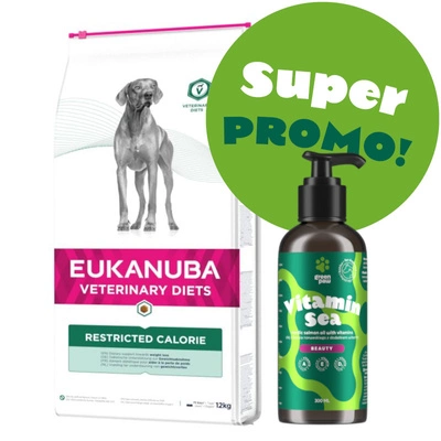 EUKANUBA Restricted Calorie 12kg + Olej z łososia norweskiego 300ml