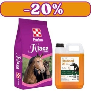 Purina Klacz i źrebię 25kg + Lab-v Flaxseed Oil – 100% olej lniany tłoczony na zimno dla koni 5000 ml