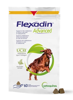 VETOQUINOL Flexadin Advanced Dietetyczna Karma Uzupełniająca Dla Psów  180g (60 kąsków)