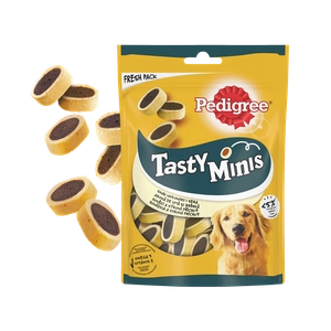 PEDIGREE® Tasty Minis 140g - przysmak dla dorosłych psów, o smaku wołowiny i sera