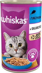 WHISKAS Adult puszka 400 g - mokra karma dla dorosłego kota, kawałki z tuńczykiem w galaretce
