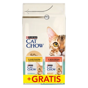 PURINA Cat Chow Hairball Karma bogata w kurczaka 1,5kg + 2 saszetki GRATIS