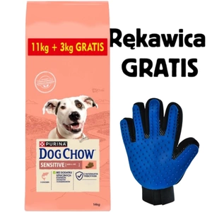 PURINA Dog Chow Adult Sensitive Salmon 14kg + Rękawica do czesania GRATIS!