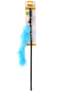 Dingo Wędka dla kota - piłka z ogonkiem fioletowa/niebieska