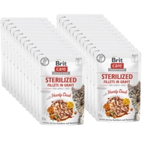 BRIT CARE Cat Sterilized Fillets in Gravy with Hearty Duck Enriched with Sea Buckthorn and Nasturtium 24x85g