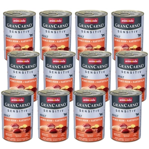 ANIMONDA GranCarno Sensitiv  Adult Dog smak: Kurczak + ziemniaki  12x400g
