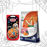 Farmina N&D Pumpkin Grain Free canine LAMB & BLUEBERRY ADULT MEDIUM & MAXI 12kg + piłka