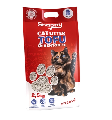 SNAPPY ŻWIREK DLA KOTÓW TOFU z bentonitem mix mleko 2,5kg 