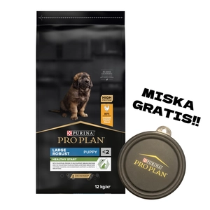 PRO PLAN Healthy Start Large Robust Puppy Karma dla szczeniąt bogata w kurczaka 12kg + Miska GRATIS!!