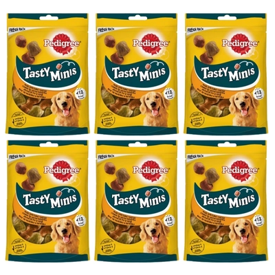 PEDIGREE Tasty Minis 6x130g - przysmak dla dorosłych psów, o smaku kurczaka i kaczki