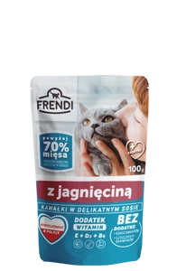Frendi kawałki w delikatnym sosie z jagnięciną dla kota 100g