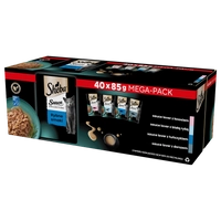  SHEBA Sauce Collection Rybne Smaki saszetki 40x85 g – mokra karma pełnoporcjowa dla dorosłych kotów, w sosie 