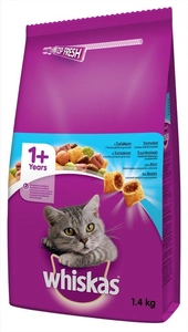 WHISKAS Adult 1,4kg - sucha karma dla kotów z tuńczykiem i warzywami / Opakowanie uszkodzone (3475) !!!