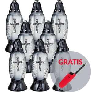 LUKS Znicz nagrobkowy 576MKS 30cm 8szt + zapalarka gazowa GRATIS !!!