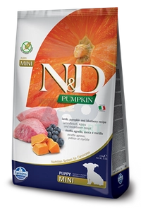 Farmina N&D Pumpkin Grain Free canine LAMB & BLUEBERRY PUPPY MINI KARMA SUCHA 2,5kg