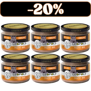 Leopold Pasztetowy mus z mięsem jagnięcym dla kotów 6x300g