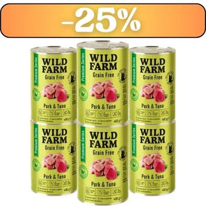 WILD FARM Premium Grain Free Pork and Tuna 6x400g  - bezzbożowa karma dla kota