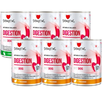 Disugual Karma mokra dla psa Weterynaryjna DIGESTION Indyk/Królik (dorosły) 6x400g