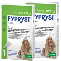 KRKA Fypryst Spot On krople na pchły i kleszcze dla psa 10-20 kg 134 mg/1,34 ml 2 szt.
