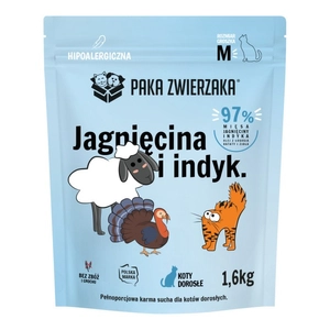 Paka Zwierzaka - Karma sucha KOT Jagnięcina i indyk ''M'' 1,6kg