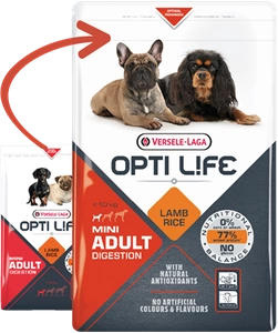 VERSELE-LAGA Opti Life Adult Digestion Mini 7,5kg + Advantix - dla psów do 4kg (pipeta 0,4ml)