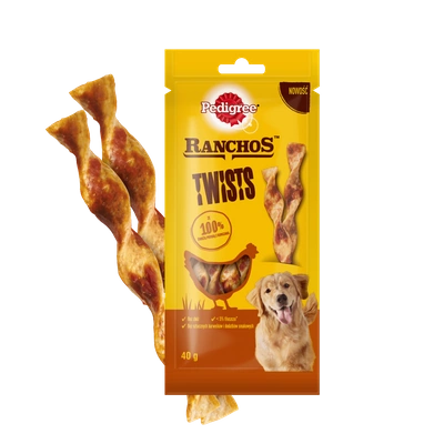 PEDIGREE Ranchos Twists 40 g – przysmaki dla psa, bogate w kurczaka