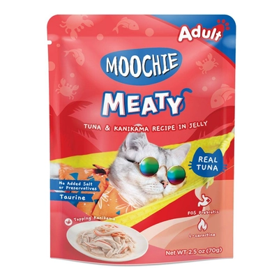 MOOCHIE Tuna & Kanikama In Jelly 70g mokra karma dla kota (Tuńczyk i paluszki krabowe w galaretce)