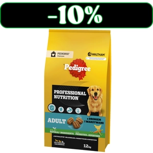 PEDIGREE® Adult Professional Nutrition 12kg z drobiem i warzywami - sucha karma pełnoporcjowa dla dorosłych psów dużych i średnich ras