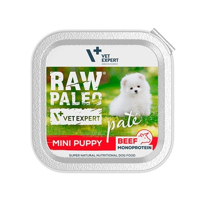 Vetexpert Raw Paleo Pate Mini Puppy Beef 150g - wołowina tacka