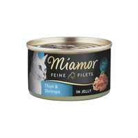 Miamor Feine Filets w galaretce - mokra karma dla kota z tuńczykiem i krewetkami 100g puszka
