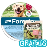 ELANCO Foresto Obroża dla psów powyżej 8kg + AdVENTUROS 40g GRATIS
