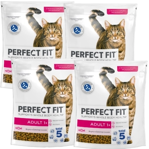 PERFECT FIT (Adult 1+) 4x 750g Bogaty w łososia - sucha karma dla kota dorosłego
