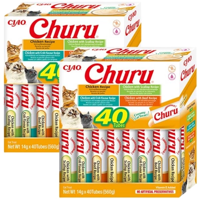 INABA  Churu dla kota - mix smaków z kurczakiem 2x(40x14g)