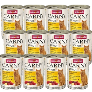 ANIMONDA Cat Carny Senior smak: Wołowina, kurczak, ser  12x400g