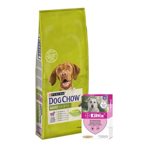 PURINA Dog Chow Adult  Lamb 14kg + BAYER Kiltix Obroża przeciw kleszczom dla psów dużych dł, 70cm