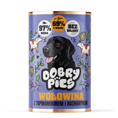 Dobry Pies Wołowina z topinamburem i rozmarynem 400g