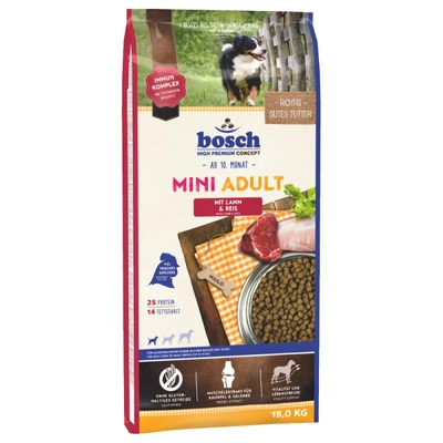 Bosch Adult Mini Lamb & Rice, jagnięcina i ryż (nowa receptura) 15kg /Opakowanie uszkodzone (2231)