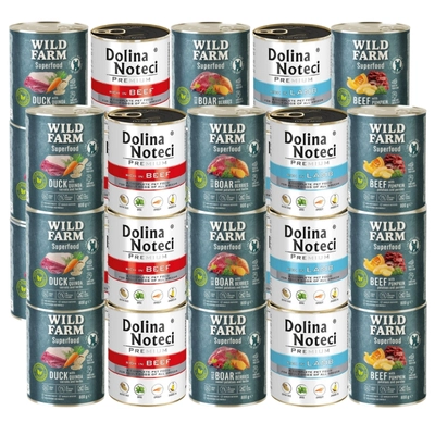 Dolina Noteci PREMIUM + WILD FARM Superfood Mix Smaków 30x800g