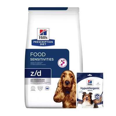 HILL'S PD Prescription Diet Canine z/d Food Sensitivities 10kg + Przysmak GRATIS!