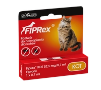 Fiprex KOT, 52,5 mg/0,7 ml, roztwór do nakrapiania dla kotów