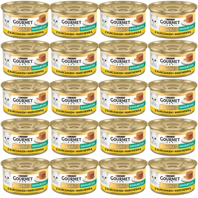Purina Gourmet Gold Savoury Cake z kurczakiem i marchewką 72x85g