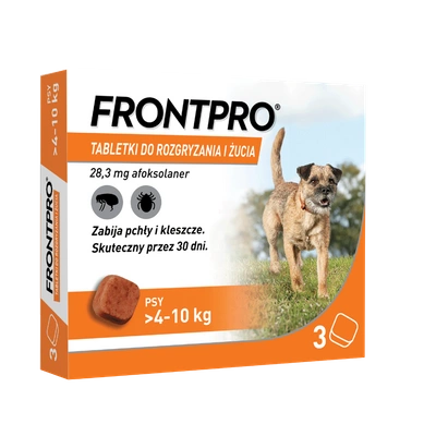 Frontpro tabletki na pchły i kleszcze M 28,3mg 4-10kg x 3tabl 