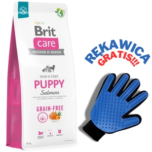 BRIT CARE Dog Grain-free Puppy Salmon 12kg + RĘKAWICA DO CZESANIA GRATIS!!