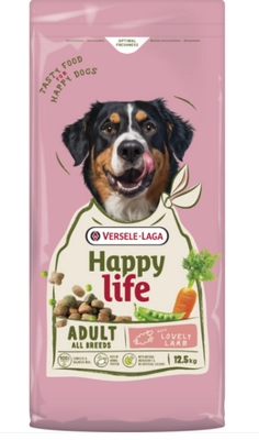 VERSELE-LAGA Happy Life Adult with Lamb 12,5kg - karma dla dorosłych, dużych psów z jagnięciną / Opakowanie uszkodzone (1666,1536) !!!