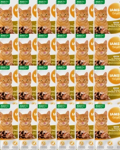 IAMS-Naturally karma dla dorosłych kotów, z aromatycznym kurczakiem i indykiem w sosie 24x85g