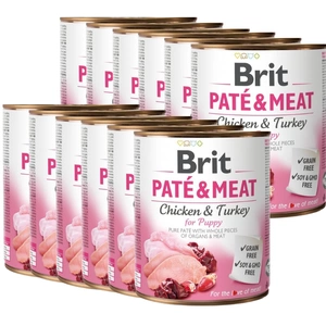 BRIT PATÉ & MEAT CHICKEN & TURKEY FOR PUPPY 12x800g