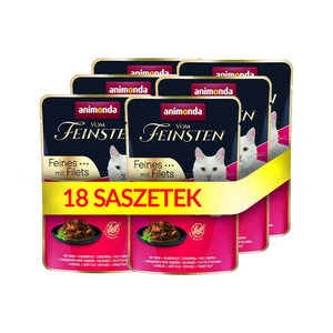 ANIMONDA Cat Vom Feinsten Adult Wołowina + filet z indyka saszetka 18x85g