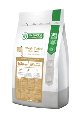 NATURES PROTECTION Weight Control Sterilised Poultry with Krill Adult All Breeds 12kg Opakowanie Uszkodzone (5761) !!!!