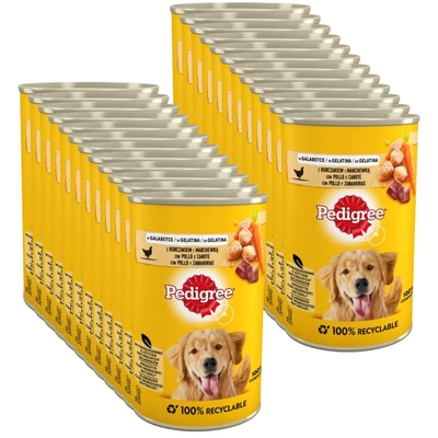 PEDIGREE Adult mokra karma dla dorosłych psów, z kurczakiem i marchewką w galaretce 24x400g