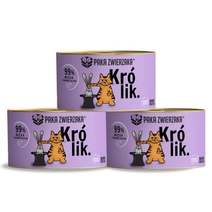 Paka Zwierzaka- karma mokra królik  3x200g